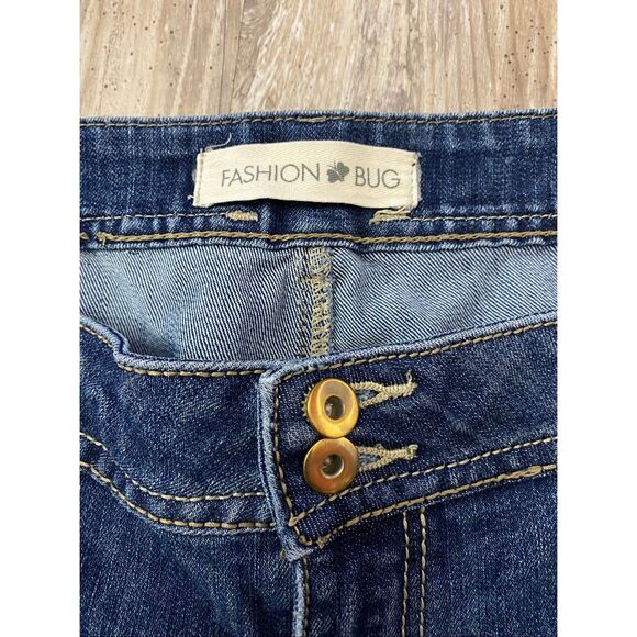 Fashion Bug Capri Cuffed Jeans Rhinestone Distressed Women’s Sz 20W - Picture 3 of 6